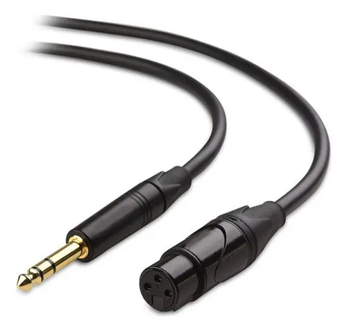 Cabo Microfone Knup P10 XLR Fêmea 3m Stereo Balanceado Níquel