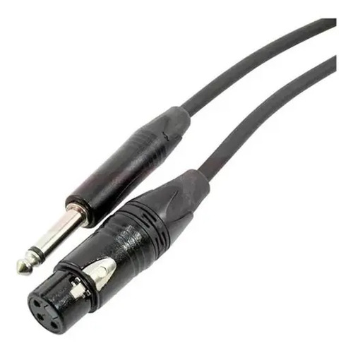 Cabo Microfone Knup P10 XLR Fêmea 3m Stereo Balanceado Níquel