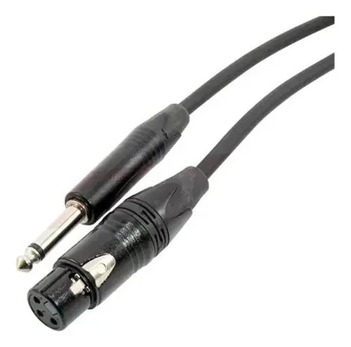 Cabo Microfone Knup P10 XLR Fêmea 3m Stereo Balanceado Níquel