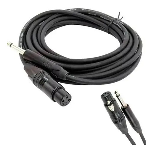 Cabo Microfone Knup P10 XLR Fêmea 3m Stereo Balanceado Níquel