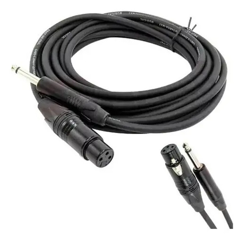 Cabo Microfone Knup P10 XLR Fêmea 3m Stereo Balanceado Níquel