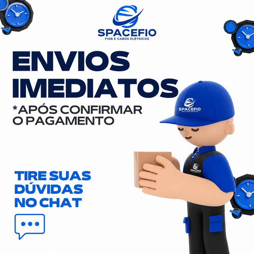Cabo Pp 2x2 5mm Rolo 100 Metros Dois E Meio