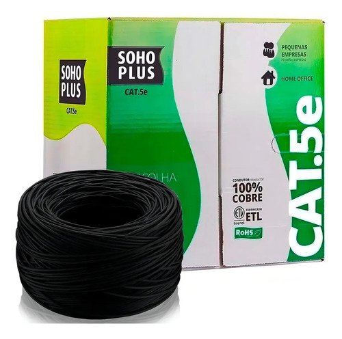 Cabo rede rj45 uutp cat5e furukawa sohoplus 305m cobre puro