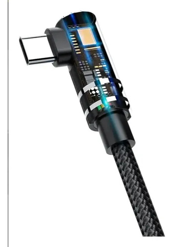 Cabo Tipo-c Para Tipo-c Em L 90° Gamer Turbo 1m Reforçado