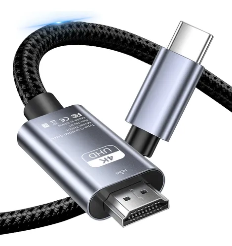 Cabo usb para hdmi adaptador 4k 60hz 2m tipo c monitor tv