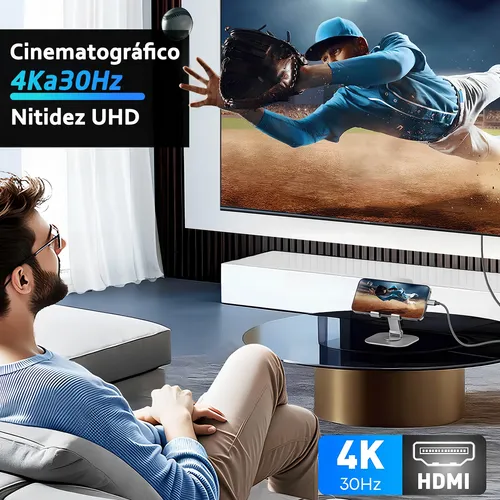 Cabo Usb Para Hdmi Adaptador 4k 60hz 2m Tipo-c Monitor Tv