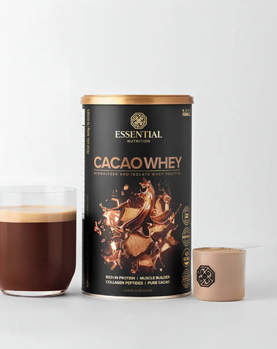 Cacao Whey Com Cacau Gourmet - 840g - Essential Nutrition