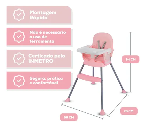 Cadeira De Alimentação Bebê Portátil - Cadeirão I Love Baby®
