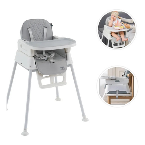 Cadeira De Alimentação Infantil 3 Em 1 Harmony Maxi Baby - Cinza