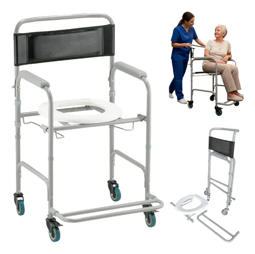 Cadeira de banho dobravel higienica com rodas dellamed d30