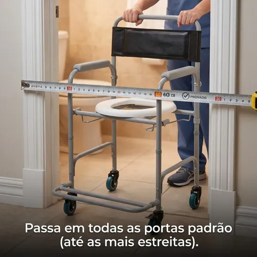 Cadeira De Banho Dobrável Higienica Com Rodas Dellamed D30