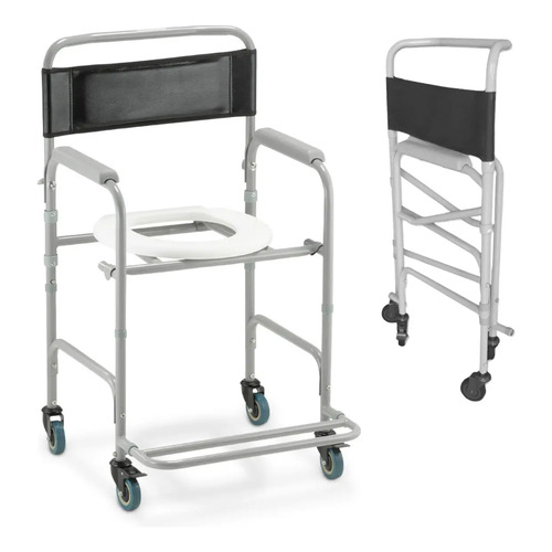 Cadeira de banho dobravel higienica rodas sanitaria idoso 1