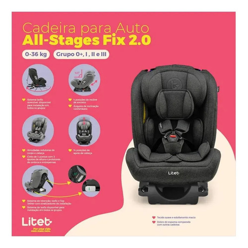 Cadeira de Carro Infantil All Stages 2.0 Isofix Preto Litet