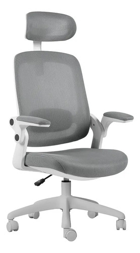 Cadeira de escritorio astra ergonomica elements cinza branco