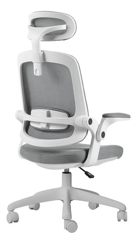 Cadeira De Escritório Astra Ergonômica Elements Cinza Branco