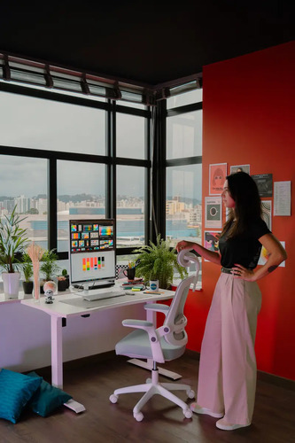 Cadeira De Escritório Astra Ergonômica Elements Cinza Branco