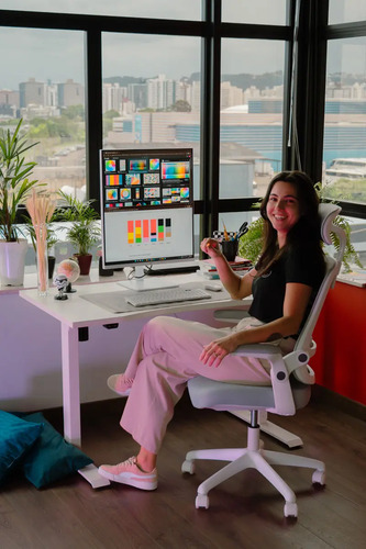 Cadeira De Escritório Astra Ergonômica Elements Cinza Branco