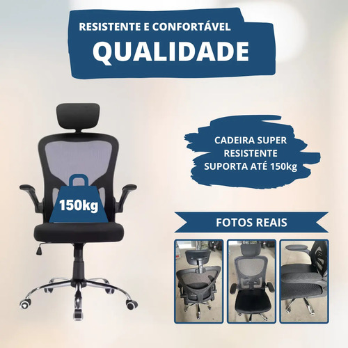 Cadeira De Escritório Até 150kg Executiva Presidente Office