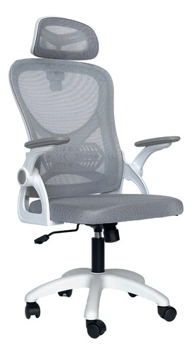 Cadeira De Escritório Columbus Presidente Ergonomica Cinza Mesh