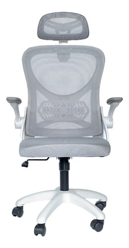 Cadeira De Escritório Columbus Presidente Ergonomica Cinza Mesh