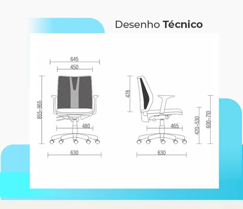 Cadeira de Escritório em Tela Frisokar Addit Diretor Ergonômica Cor Preto