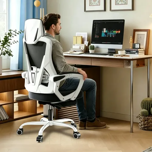 Cadeira De Escritório Ergonômica Ajuste Lomba Suporta 200kg