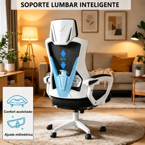 Cadeira De Escritório Ergonômica Ajuste Lomba Suporta 200kg
