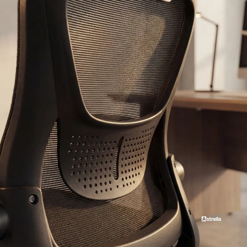 Cadeira de Escritório Ergonômica Giratória Astrella Nuova Mesh Ajustável Confortável Rodinhas Ideal Home Office