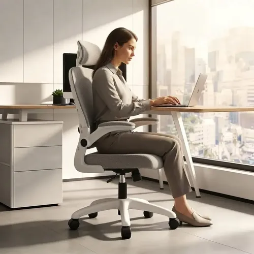 Cadeira De Escritório Ergonômica Giratória Tela Mesh Premium