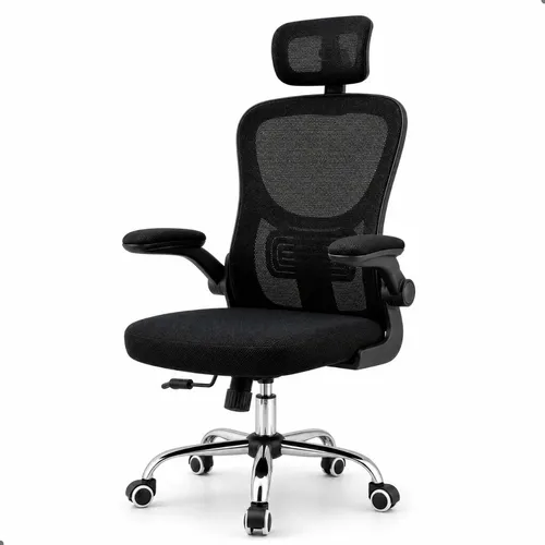 Cadeira De Escritório Ergonômica Giratória Tela Mesh Preta