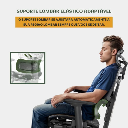 Cadeira De Escritório Ergonômica Mônaco Bt07 Luvinco Malha Respirável Com Suporte Lombar Adaptável Apoio Para Pés Retrátil Encosto Ajustável Seis Posições Cor Preta Suporta 200kg