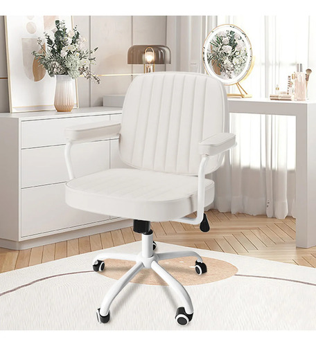 Cadeira De Escritório Ergonômica Python Fly Couro Sintético Cor Branco