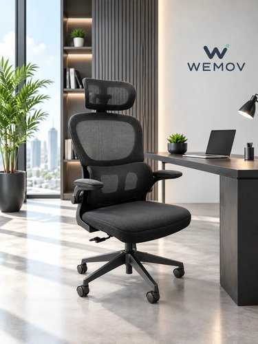 Cadeira de escritorio ergonomica wemov com encosto de lombar