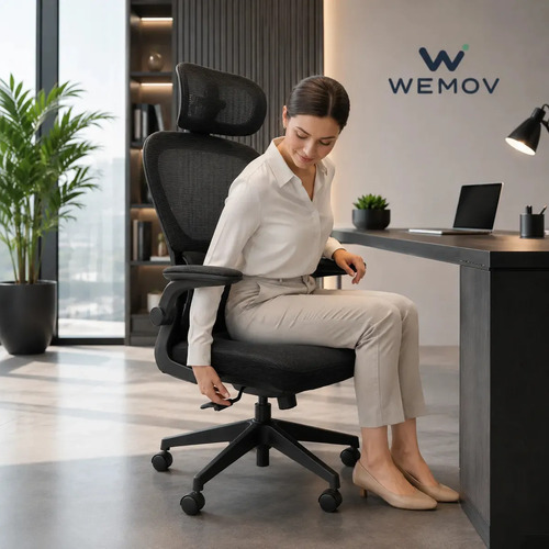 Cadeira De Escritório Ergonomica Wemov Confort Giratoria Resistente Reforçada 180kg Confortável Reunião