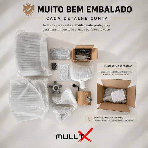 Cadeira De Escritório Executiva em Madeira Cadeira Premium Presidente Ergonômica Giratória MULLTX Cor PRETO