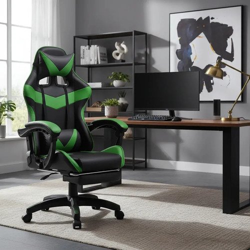 Cadeira de escritorio gamer nitro ergonomica estofado couro 1