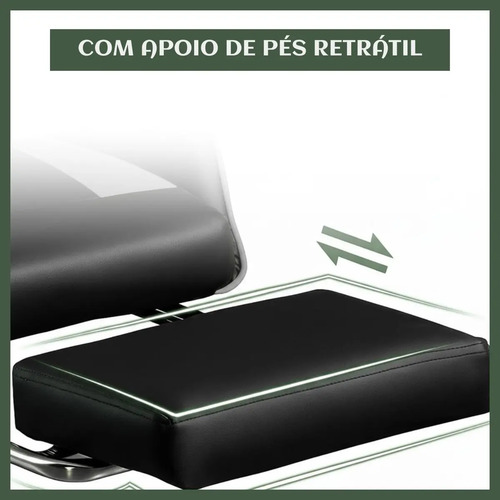 Cadeira De Escritório Gamer Nitro Ergonômica Estofado Couro Sintético Reclinável Altura Ajustável Apoio Para Pés Cor Cinza