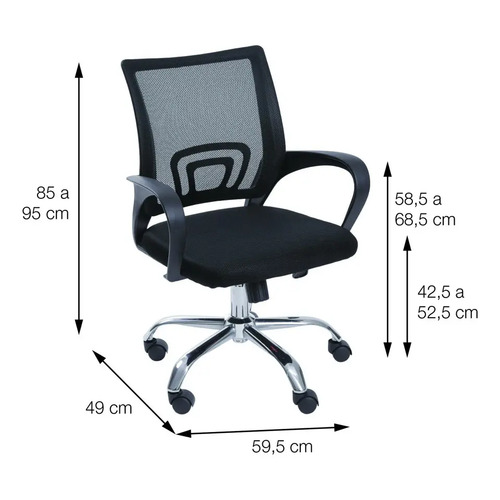 Cadeira de Escritório Giratória Or Design 3310 Preta Ergonomica