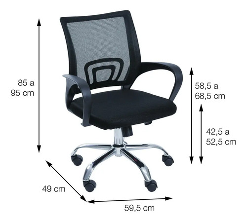 Cadeira de Escritório Giratória Or Design 3310 Preta Ergonomica