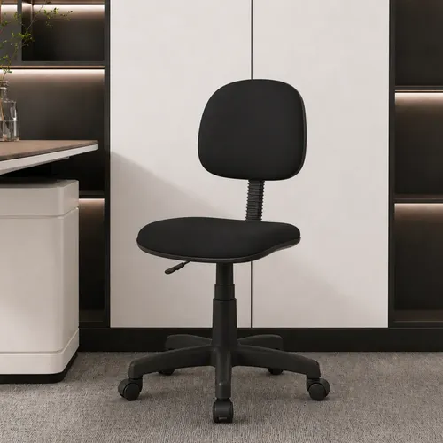 Cadeira de escritorio giratoria secretaria sem bracos preta