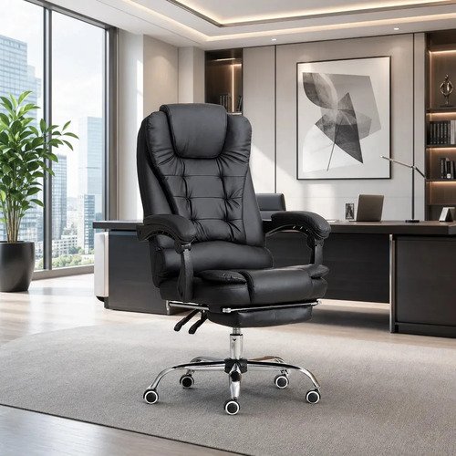 Cadeira de escritorio noble presidente ergonomica couro sint
