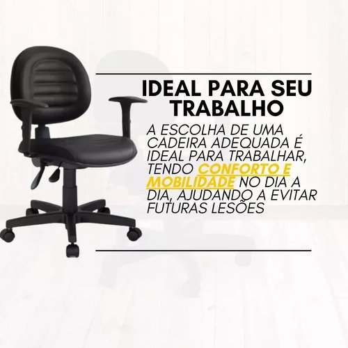 Cadeira De Escritório Nr17 Executiva Scarparo Com Costura Excelente. Cor Preto Material do estofamento Couro sintético Emborrachado
