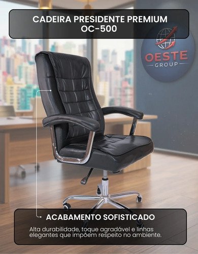 Cadeira De Escritório Presidente Com Molas Ensacadas Preta