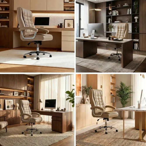 Cadeira de Escritório Presidente HomeNow Ergonômica com Molas Ensacadas e Rodas