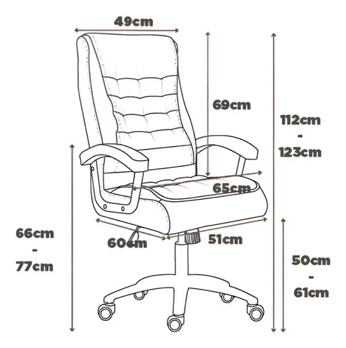 Cadeira de Escritório Presidente HomeNow Ergonômica com Molas Ensacadas e Rodas