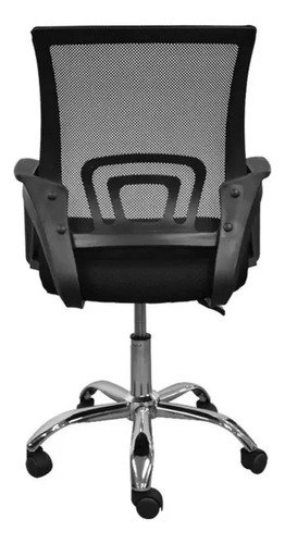 Cadeira de Escritório Rivatti Santiago Base Cromada Ergonômica Preta com Estofado de Mesh
