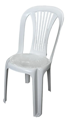 Cadeira de Plástico Reforçado com Braços 154kg Cor Branco Empilhável