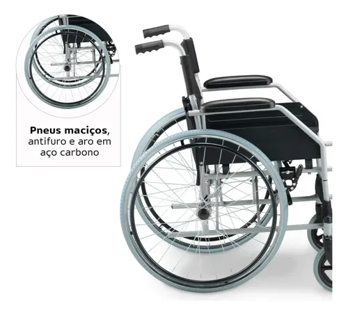Cadeira De Rodas Resistente Dobrável Até 120kg Dellamed D100