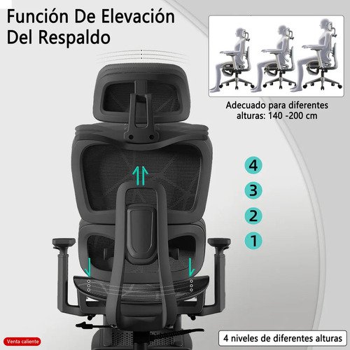 Cadeira Ergonômica Escritório Reclinavel Confortavel Cadeira Gamer Preto Esponja