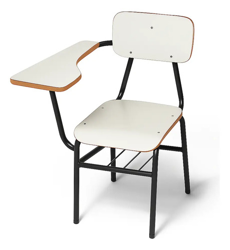 Cadeira Escolar Premium Com Prancheta Lateral Em Formica Branco